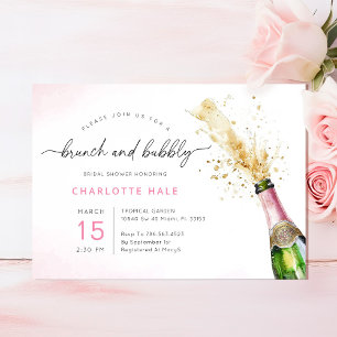 Modernes Brunch und Bubbly Champagne Brautparty Einladung
