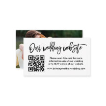Modernes Brush Script Wedding Website QR Foto