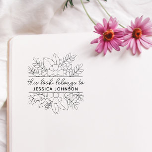 Modernes Buch der Blumenbücher für Individuelle Na Gummistempel