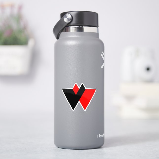 Modernes Buchstaben W Monogramm Aufkleber (HydroFlask)
