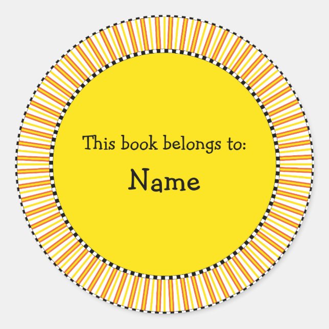Modernes Buchzeichen Runder Aufkleber (Vorderseite)
