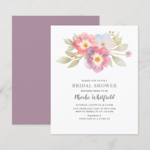 Modernes Budget Brautparty Pastel Floral Einladung