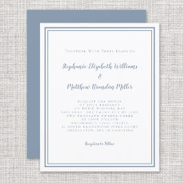 Modernes Budget Einfach, Dusty Blue Wedding Einlad