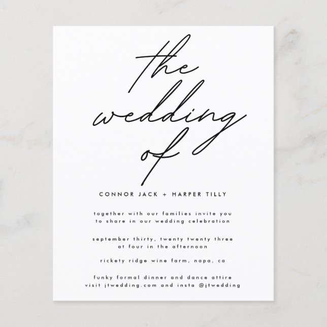 Modernes Budget White on Black The Wedite Flyer (Vorne)