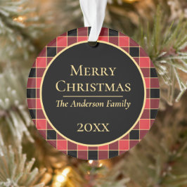 Modernes Buffalo Karo Custom Colors Family Foto Ornament