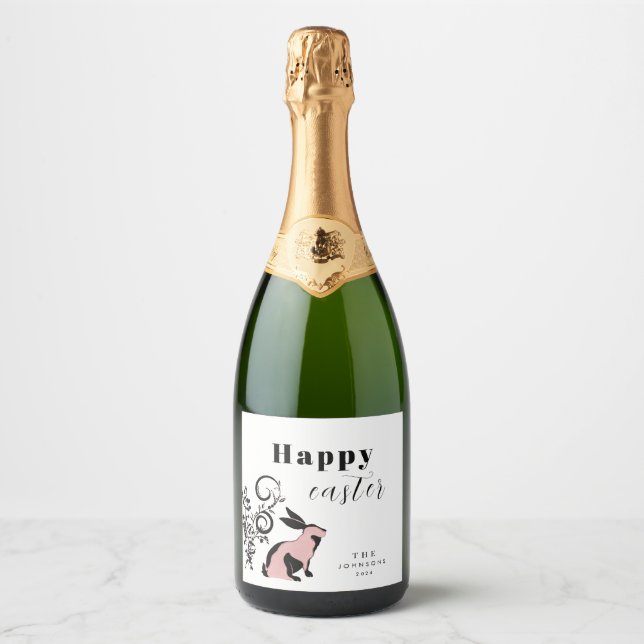 Modernes Bunny Happy Osterfest Personalisiert (Vorderseite)