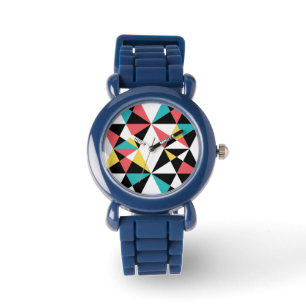 Modernes, buntes, lustiges, trendiges, geometrisch armbanduhr