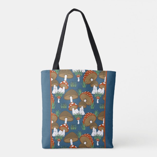 Modernes, buntes Pilzdesign Tasche (Rückseite)