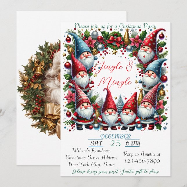 Modernes, buntes Weihnachtsthema Feiertagskarte (Vorne/Hinten)