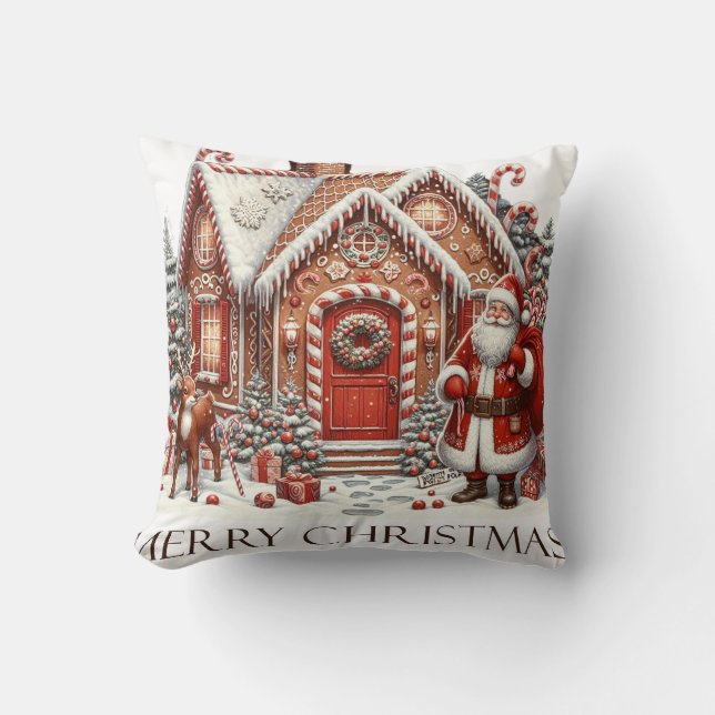Modernes, buntes Weihnachtsthema Kissen (Vorderseite)