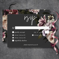 Modernes Burgund Cream Peonies Floral Black Dinner