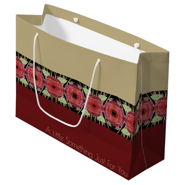 Modernes Burgund Große Geschenktüte (Vorderseite Schrägansicht)