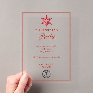 Modernes Business Business Weihnachten Party Acryleinladungen