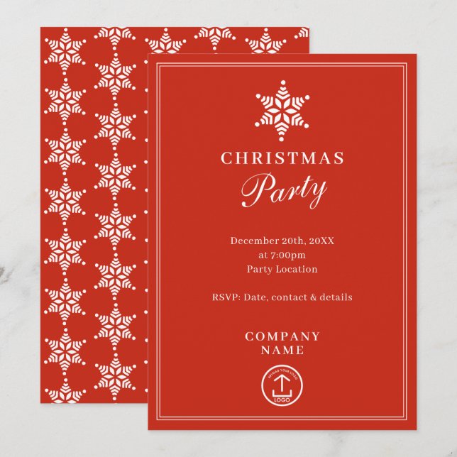 Modernes Business Business Weihnachten Party Einladung (Vorne/Hinten)