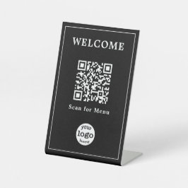 Modernes Business Café Restaurant Menü QR-Logo Sockelschild