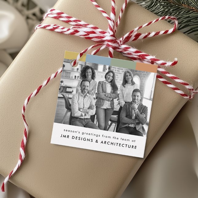 Modernes Business Foto Weihnachten Geschenkanhänger (Modern Business Photo Christmas Favor Tags)