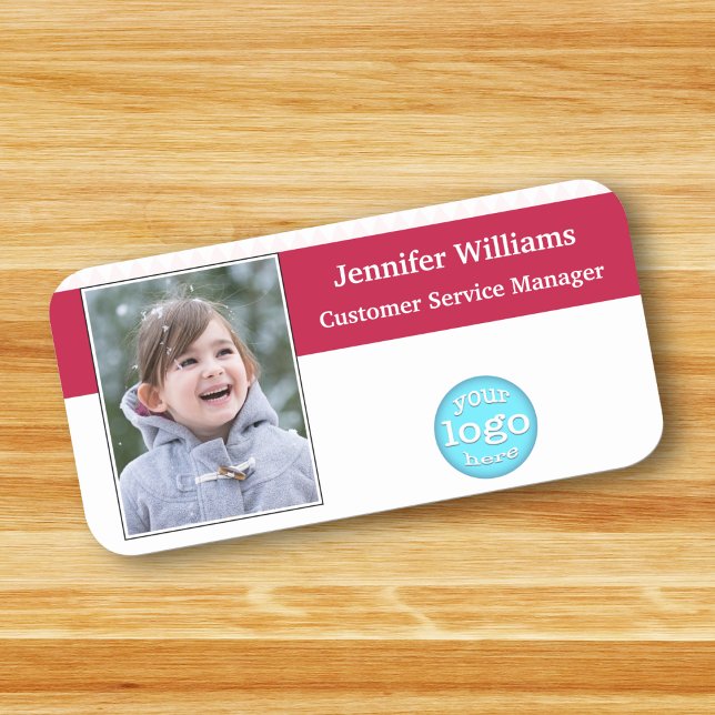 Modernes Business-Logo-Führungskraft Mitarbeiter-I Namensschild (Modern Business Logo Executive Employee ID Photo Name Tag)