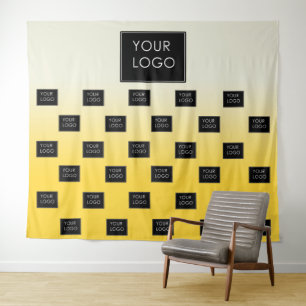 Modernes Business-Logo Gelb Ombre Fair Background Wandteppich