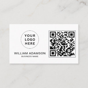 Modernes Business-Logo, QR-Code   Weiß Professione Visitenkarte