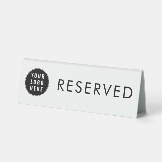 Modernes Business Logo Restaurant Diner reserviert Tischaufsteller (Vorderseite)