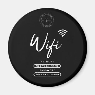 Modernes Business-Logo Schwarz-Weiß-Wifi-Details Magnet