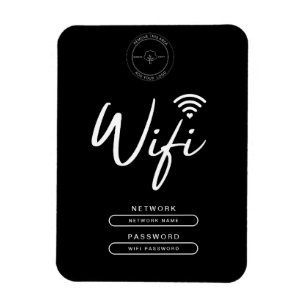Modernes Business-Logo Schwarz-Weiß-Wifi-Details Magnet