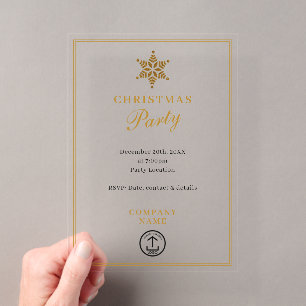 Modernes Business Weihnachten Party Gold Acryleinladungen
