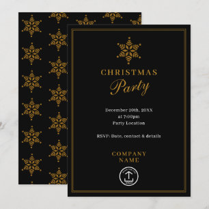 Modernes Business Weihnachten Party Gold Einladung