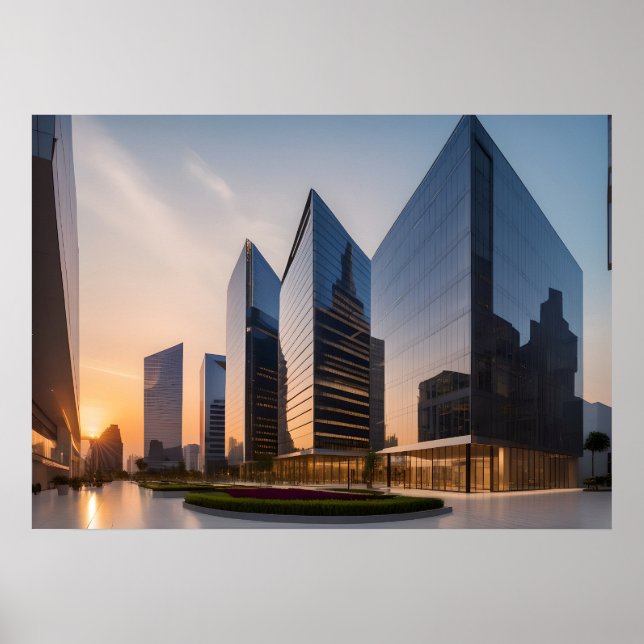 Modernes Businesscenter Poster (Vorne)