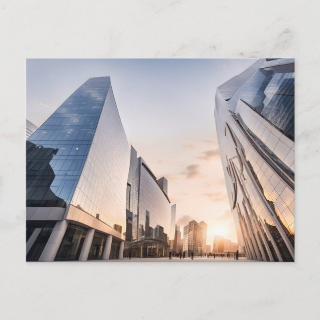 Modernes Businesscenter Postkarte (Vorderseite)