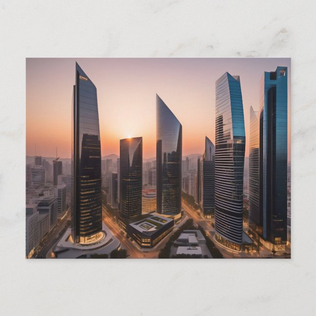 Modernes Businesscenter Postkarte (Vorderseite)