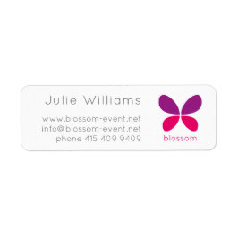 Modernes BUTTERFLY Blossom Logo. Violett Rosa.