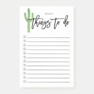 Modernes Cactus Script Personalisiert zu führen Post-it Klebezettel