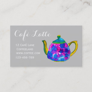 Modernes Café-Tee-Shop-Teekanne Visitenkarte