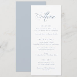 Modernes Calligrafisches Skript Dusty Blue Wedding Menükarte