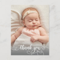Modernes Calligraphy Newborn Baby Foto Vielen Dank