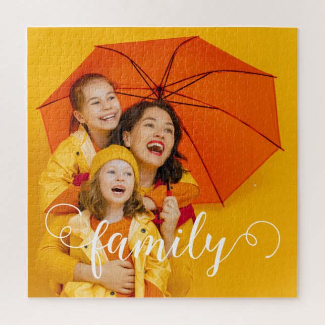 Modernes Calligraphy Script Overlay Family Foto (Vertikal)