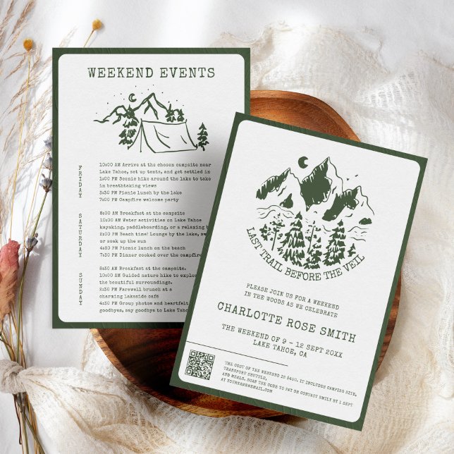 Modernes Camping Bachelorette Wochenende Einladung (Von Creator hochgeladen)
