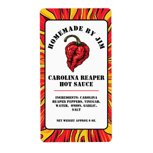 Modernes Carolina Sensenmann Pepper Hot Sauce Labe