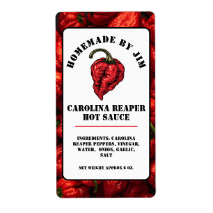 Modernes Carolina Sensenmann Pepper Hot Sauce Labe