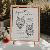 Modernes Cat Signature Drinks Hochzeitstiefel Bar 