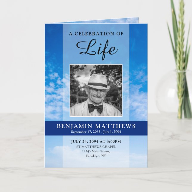 Modernes Celebration Life Beunerty Blue Sky Progra Programm (Vorderseite)