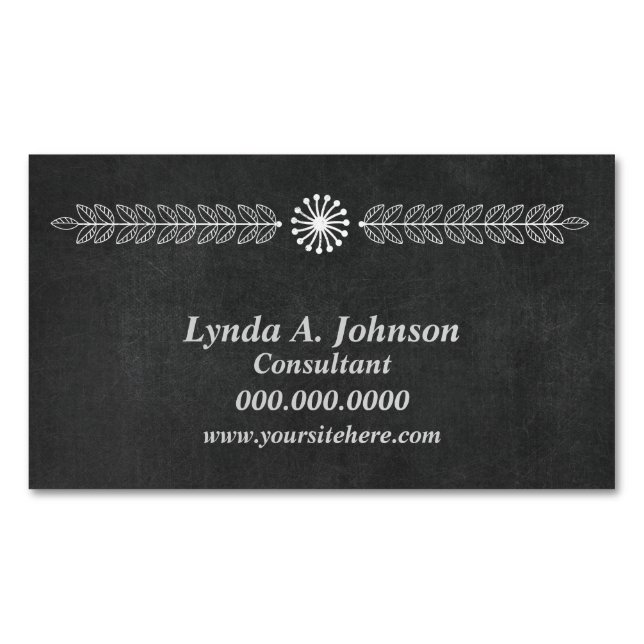 Modernes Chalkboard Beruflich Magnetische Visitenkarte (Vorderseite)