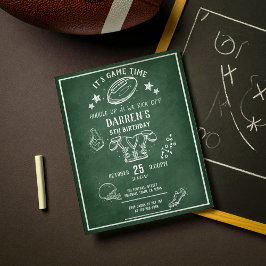 Modernes Chalkboard Football Budget Geburtstag Ein