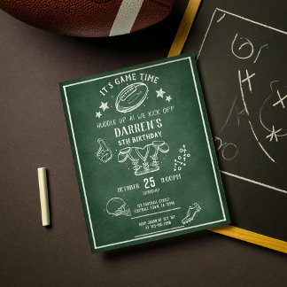 Modernes Chalkboard Football Budget Geburtstag Ein
