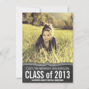 Modernes Chalkboard Grosses Foto Grad Party Einladung