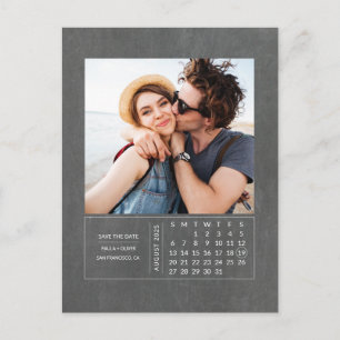 Modernes Chalkboard Kalender Save the Date Foto Ankündigungspostkarte