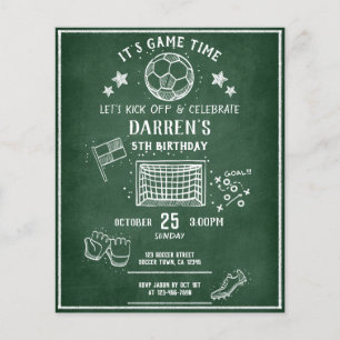 Modernes Chalkboard Soccer Budget Geburtstag Einla