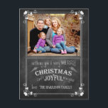 Modernes Chalkboard Weihnachts-Foto Postkarte<br><div class="desc">Modernes Chalkboard Weihnachts-Foto Postkarte</div>
