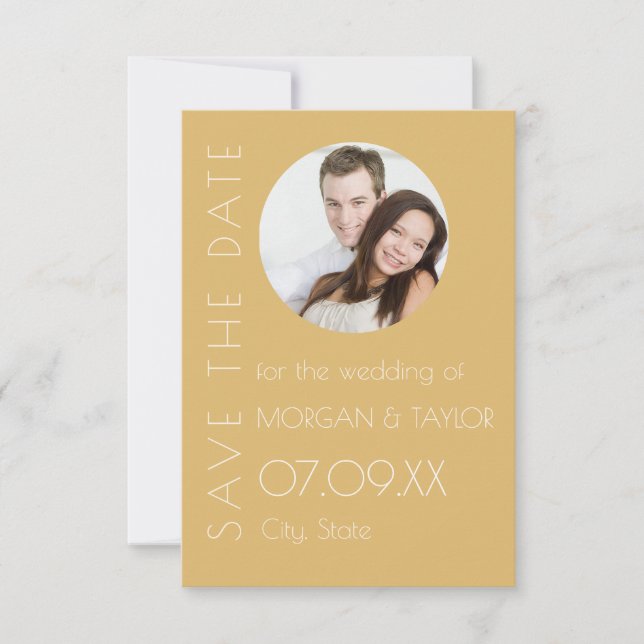 Modernes Champagne Tonal Foto Save the Date Einladung (Vorderseite)